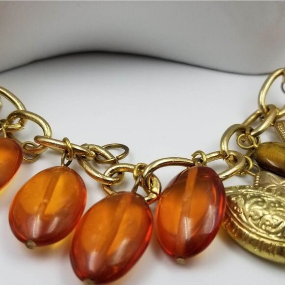 Sultana lights faux amber beaded necklace - Picture 2 of 2